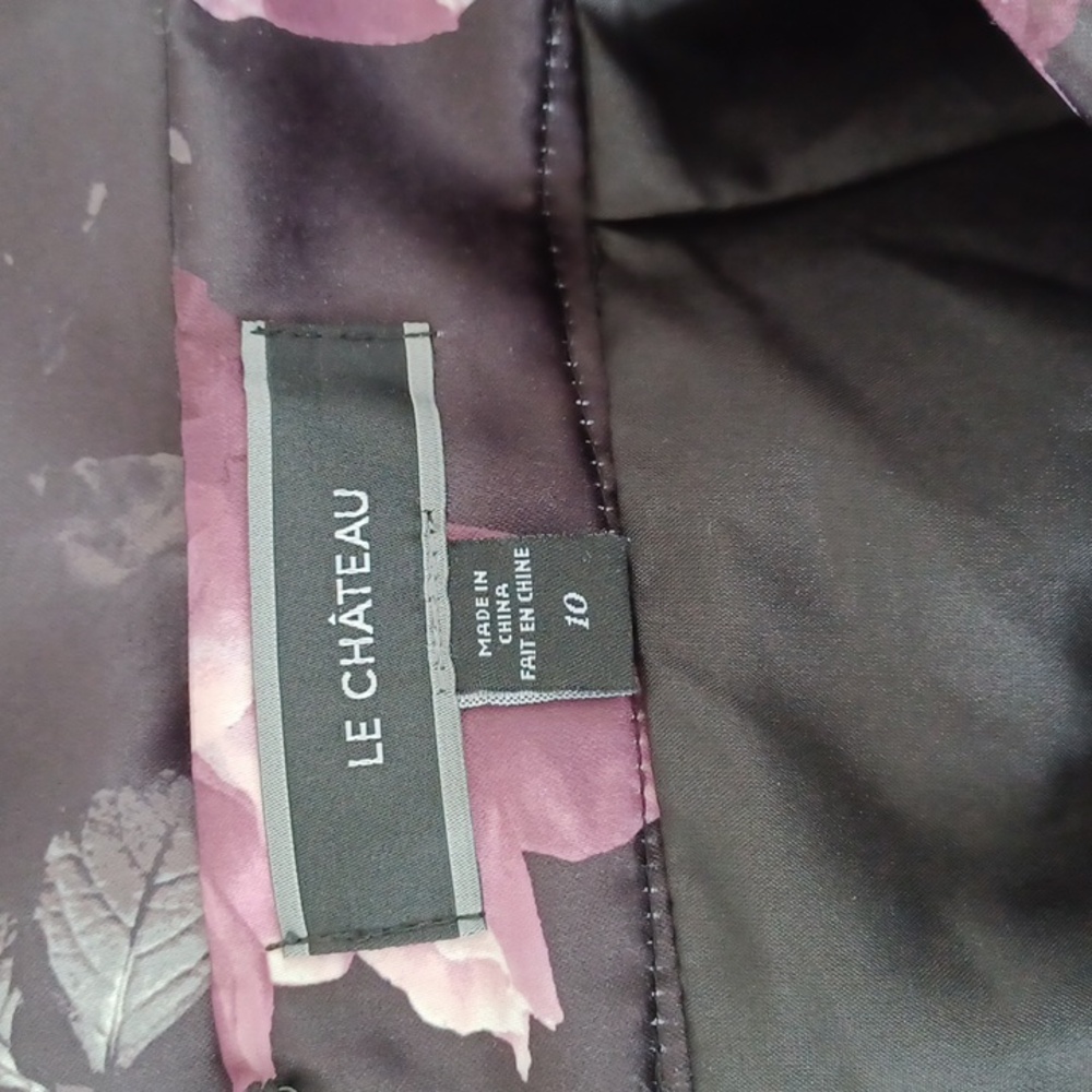 Le Chateau Floral Satin & Crinoline Circle Skirt- Sz. 10 - Picture 3 of 11